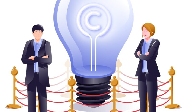 a man and woman standing next to a light bulbCompanies Offering Intellectual Property Services